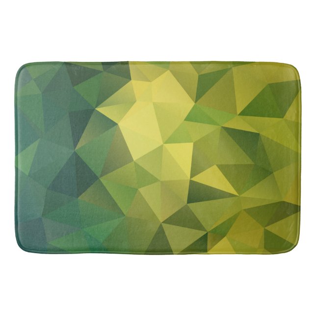 Yellow green pattern bathroom mat (Front)