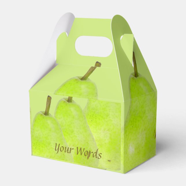 Yellow Green Pear Juicy And Sweet Favor Boxes (Front Side)