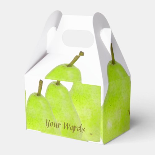 Yellow Green Pear Juicy And Sweet White BG   Favor Boxes