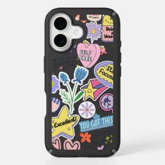 Yellow Green Pink Illustrative Bright Peaceful iPhone 16 Case