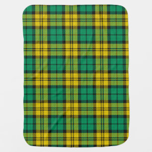 Yellow Green Plaid Tartan Pattern Design Baby Blanket