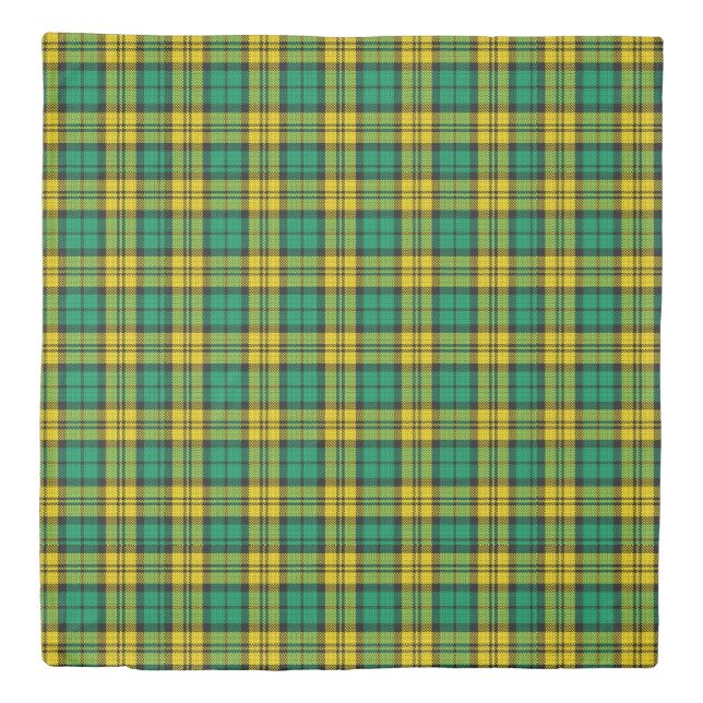 Yellow Green Plaid Tartan Pattern Design  Duvet Cover (Front)