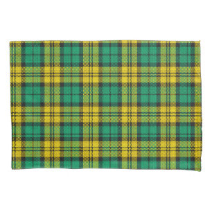 Yellow Green Plaid Tartan Pattern Design  Pillow Case