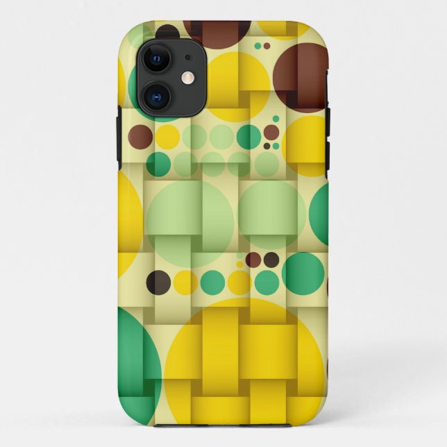 Yellow, green polka dots seamless texture 2 Case-Mate iPhone case (Back)