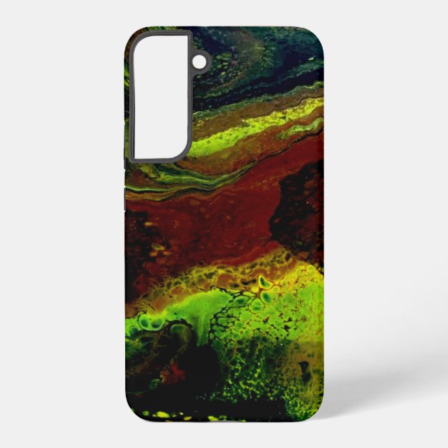 Yellow green pouring samsung galaxy case (Back)