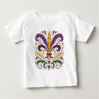 Yellow, green purple fleur de lis feathers