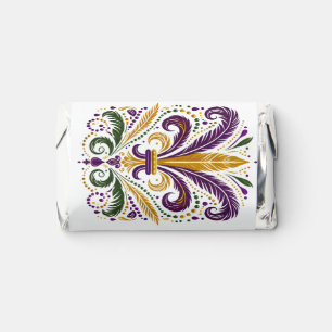 Yellow, green purple fleur de lis feathers hershey's miniatures