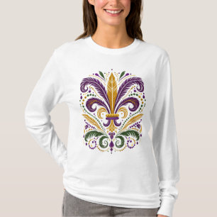Yellow, green purple fleur de lis feathers T-Shirt
