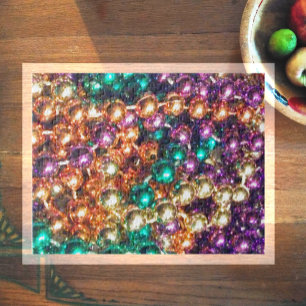 Yellow, Green, Purple Sparkling Mardi Gras Beads Jigsaw Puzzle