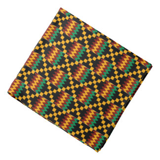 Yellow, Green, Red, Black African Kente Cloth Bandana