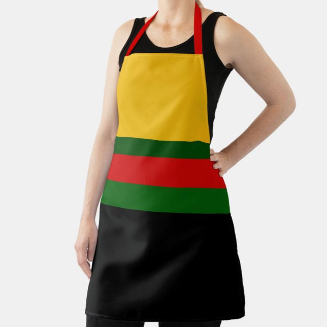 Yellow Green Red Black Color Block Design  Apron (Creator Uploaded)