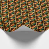 Yellow, Green, Red, Black Vertical Kente Cloth Wrapping Paper (Corner)