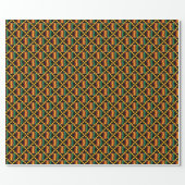 Yellow, Green, Red, Black Vertical Kente Cloth Wrapping Paper (Flat)