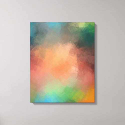 Yellow Green Red Blue Modern Colorful Abstract Art Canvas Print