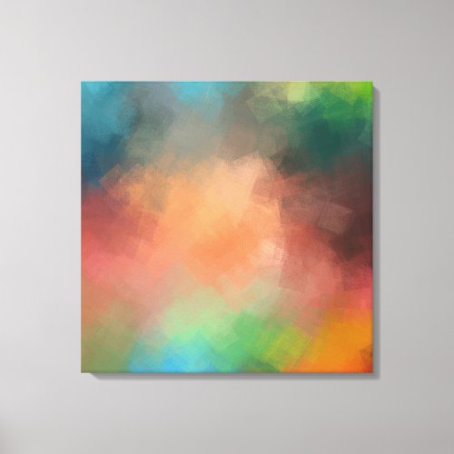 Yellow Green Red Blue Modern Colorful Abstract Art Canvas Print