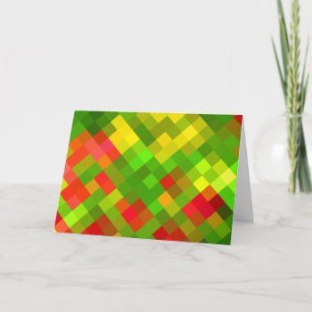 Yellow Green Red Patterns Geometric Designs Color Card by SharonaCreations at Zazzle