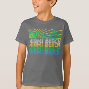 Yellow Green Retro Miami Beach Florida T-Shirt