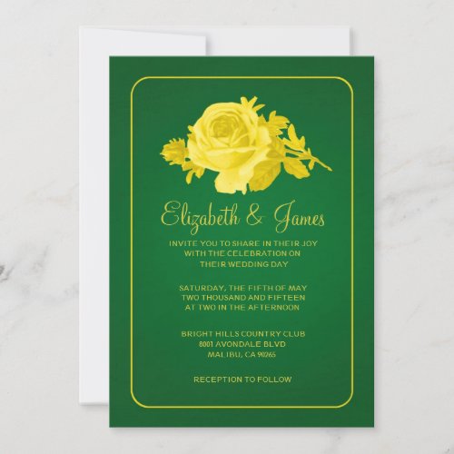 Yellow &amp; Green Rustic Floral Wedding Invitations