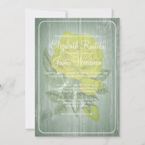 Yellow &amp; Green Rustic Floral Wedding Invitations