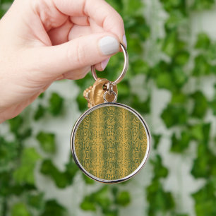 Yellow Green Snake Skin Animal Print Keychain