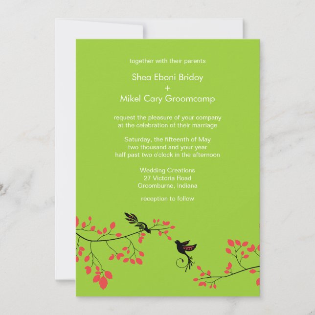 Yellow Green Spring Theme Weddings Template (Front)
