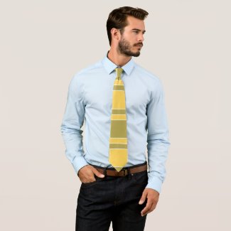 Yellow Green Squares Geometric Pattern Neck Tie