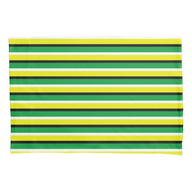 Yellow Green Stripes Pattern Pillow Case (Front)