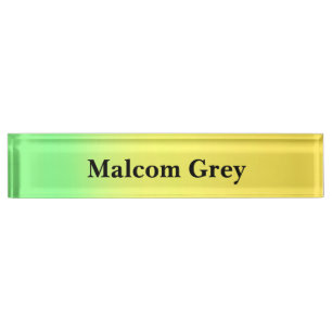 yellow green sunset ombre  desk name plate