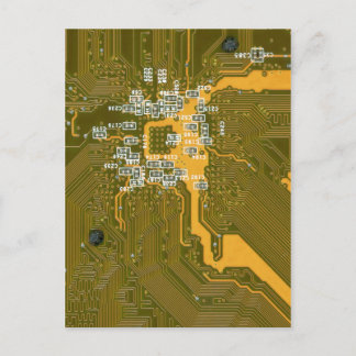 Yellow-green tech postcard