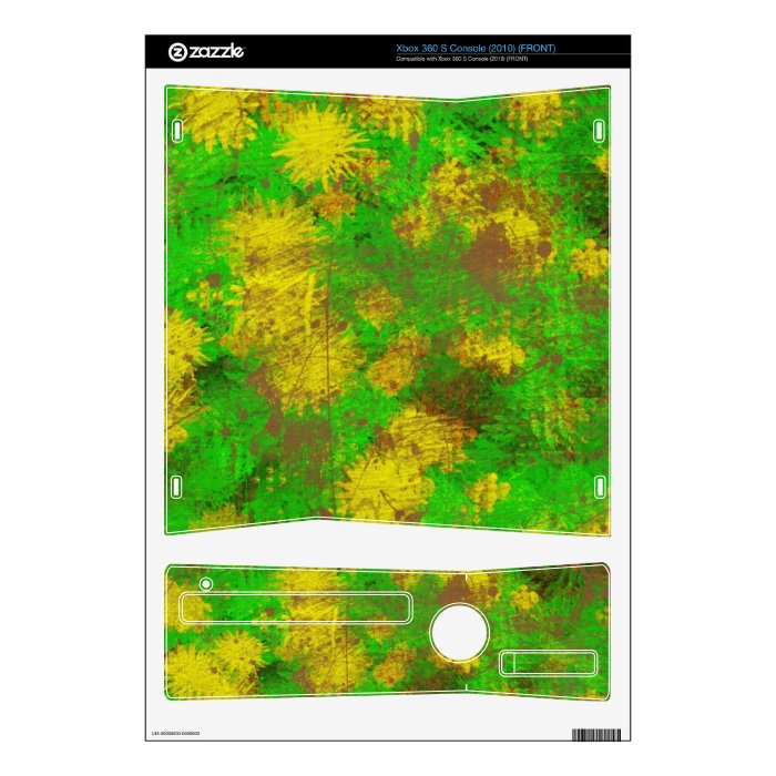 Yellow green texture xbox 360 s console skin