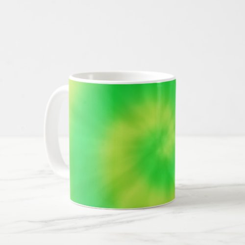 Yellow Green Tie Dye Swirl Coffee Mug