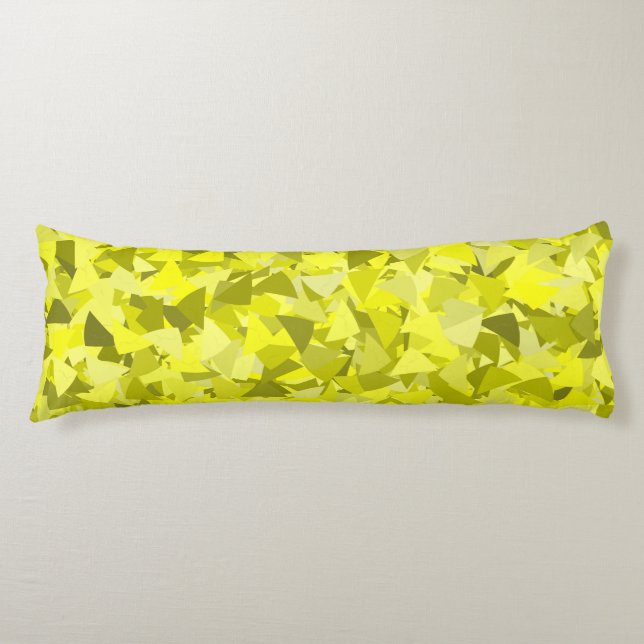 Yellow Green Triangle Pattern Body Pillow (Front)