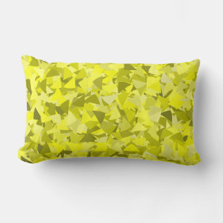 Yellow Green Triangle Pattern Lumbar Pillow