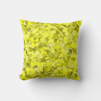 Yellow Green Triangle Pattern Throw Pillow