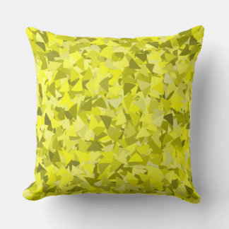 Yellow Green Triangle Pattern Throw Pillow