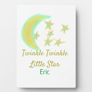 Yellow green twinkle Twinkle Little Star add name Plaque