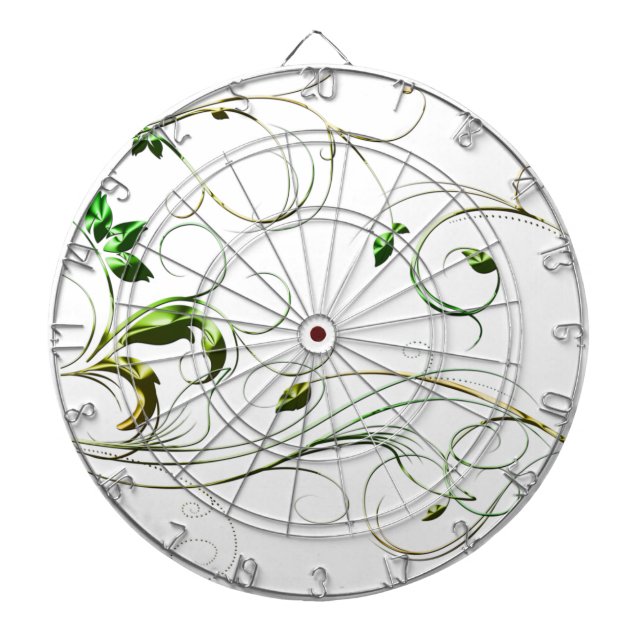 Yellow Green Vines Dart Board (Front)