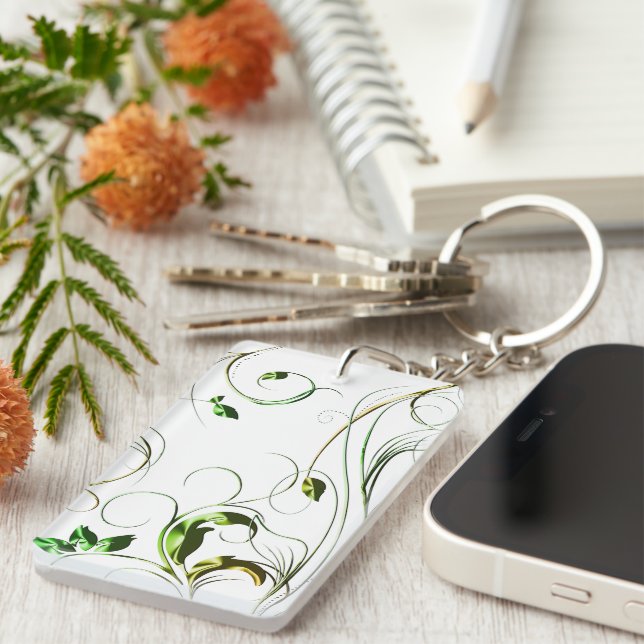 Yellow Green Vines Keychain (Front Right)