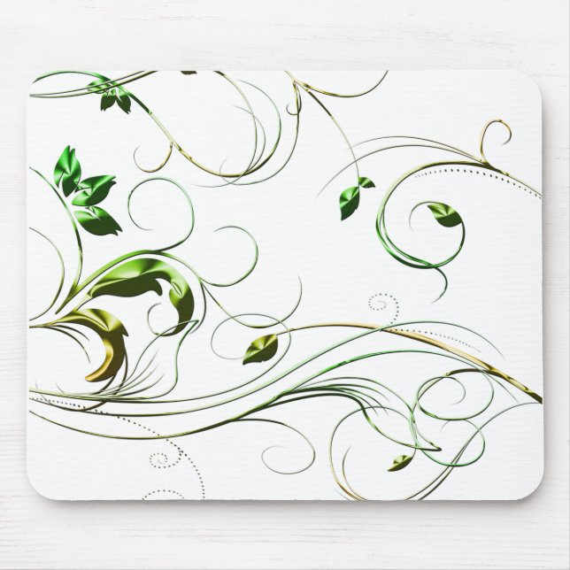 Yellow Green Vines Mouse Pad (Front)