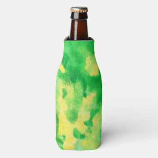 Yellow Green Watercolor Bottle Cooler