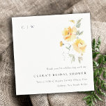 Yellow Green Watercolor Rose Flower Bridal Shower Napkins<br><div class="desc">Yellow Watercolor Rose Flower Bunch Theme Collection.- it's an elegant script watercolor Illustration of soft delicate yellow rose flowers perfect for your summer spring and country wedding & parties. It’s very easy to customize, with your personal details. If you need any other matching product or customization, kindly message via Zazzle....</div>