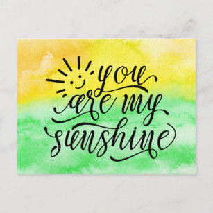 YOU ARE My SUNSHINE Postcard. Sunny Printable Card. Celebrating Love  Postcards. Sunshine Postcard 