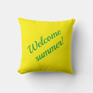Yellow & green, Welcome summer! Throw Pillow