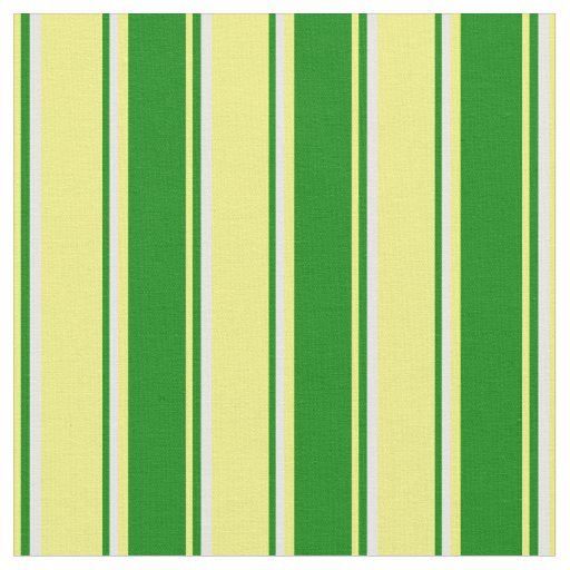 Yellow, Green & White Stripes Fabric