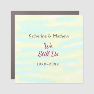 Yellow greenpastel Vow renewal anniversary waterco Car Magnet