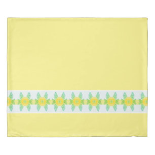Yellow Grey and White Reversible Duvet Cover