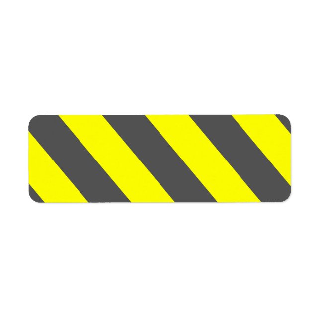 Yellow Grey Attention Warning Stripes Label (Front)
