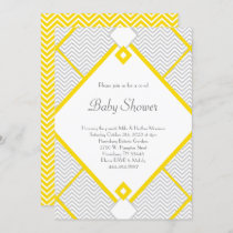 Yellow & Grey Baby Shower Co-Ed Gender Neutral Invitation