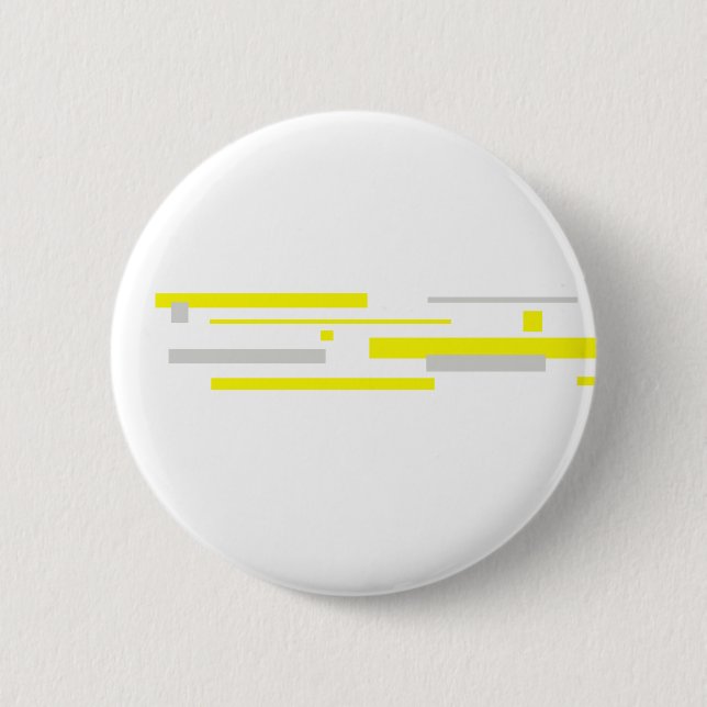 Yellow Grey Blocks Abstract Art Button (Front)