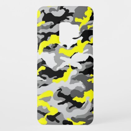 Yellow Grey Camouflage Army Military Como Print Case-Mate Samsung Galaxy S9 Case
